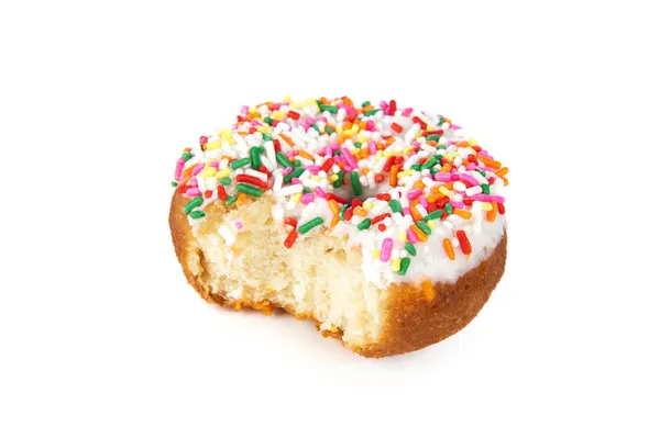 Donut mordido — Fotografia de Stock