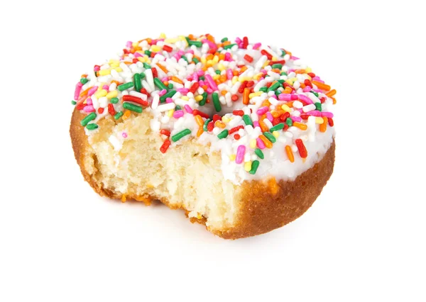 Donut mordido — Fotografia de Stock