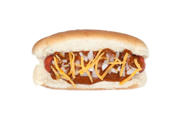 Chili cheese dog — Stock Photo, Image