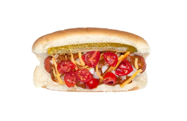 Hotdog con las obras —  Fotos de Stock