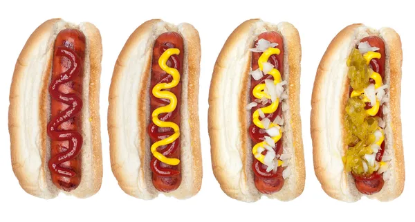 Collectie van hotdogs — Stockfoto