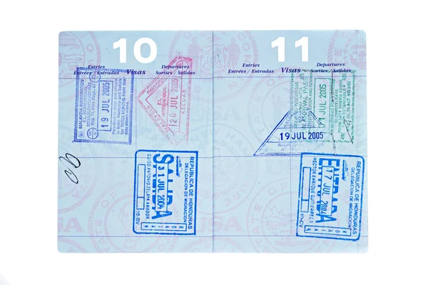 Passport with visa pages — Stok fotoğraf