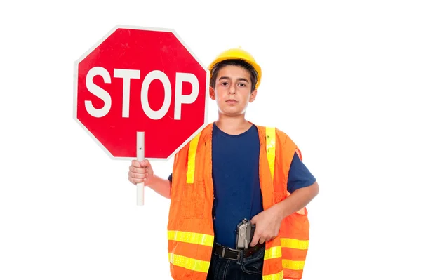 Child construction worker — Stock Photo, Image