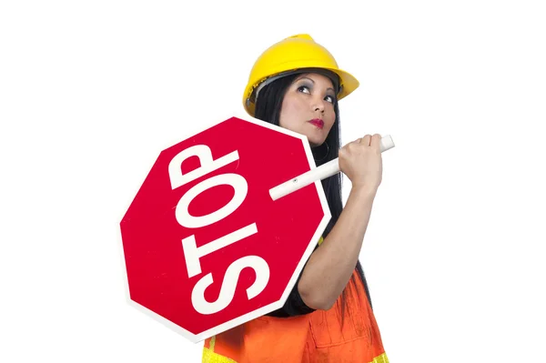 Sexy Asian construction worker — Stock Photo, Image