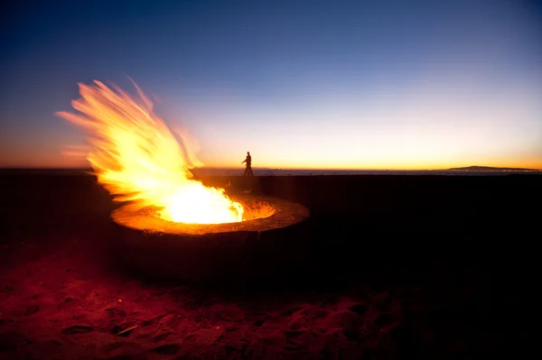 stock image Beach fire pit