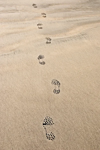 在沙中的足迹 — 图库照片