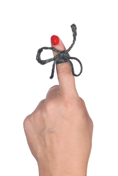 Cuerda atada dedo — Foto de Stock
