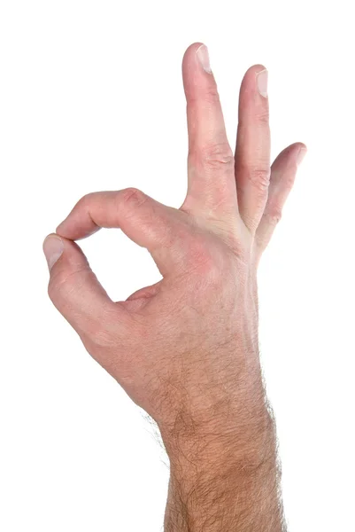 Ok sinal de mão — Fotografia de Stock