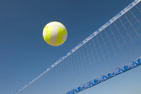 Volleyball over net — Stock Photo, Image