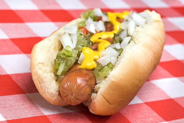 Hotdog tijdens de zomer — Stockfoto