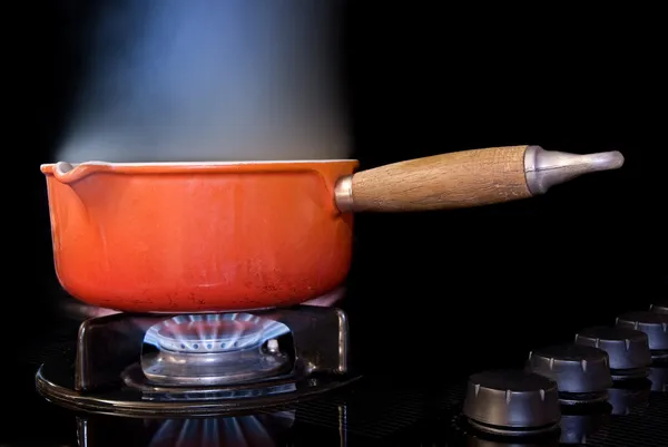 Boiling pot of water — Stock Photo, Image