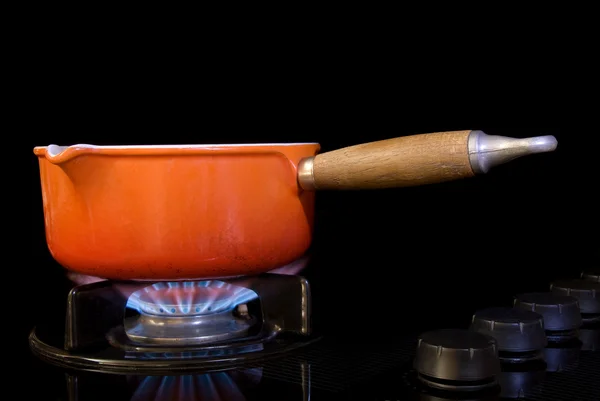 ストーブの上で鍋料理 — ストック写真