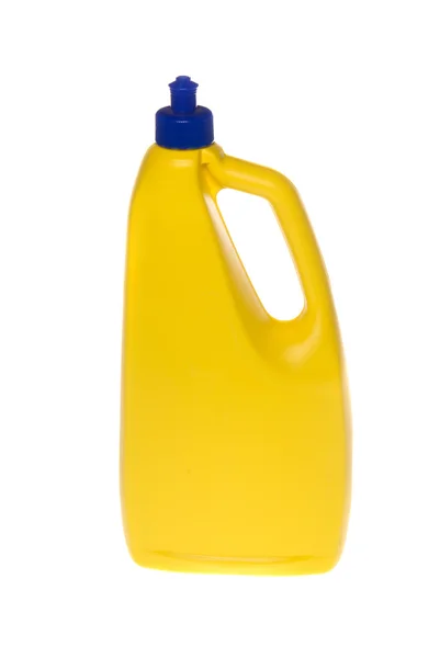 Пластиковый желтый контейнер для химикатов — стоковое фото