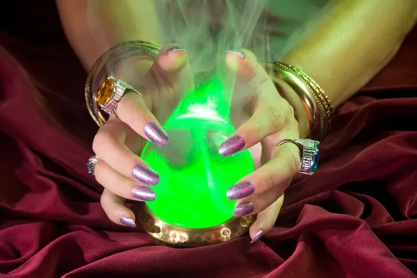 Glowing Crystal Ball & Fog — Stock Photo, Image