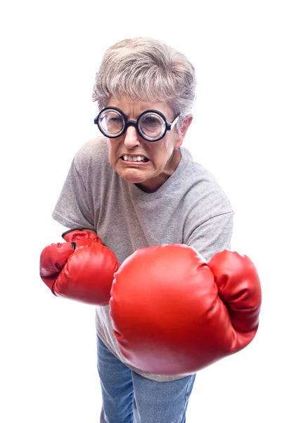 Бабуся боксу — стокове фото