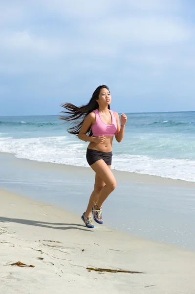 Ázsiai nő, jogging Stock Kép
