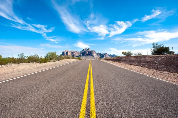 远程沙漠路 免版税图库图片