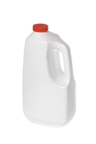 Weiße Flasche mit chemischer Lösung Stockbild