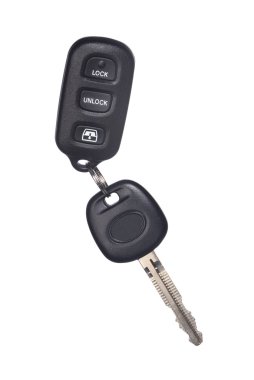 Isolated car key and remote lock device clipart