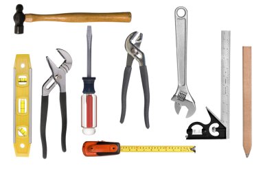 Carpentry tool montage clipart