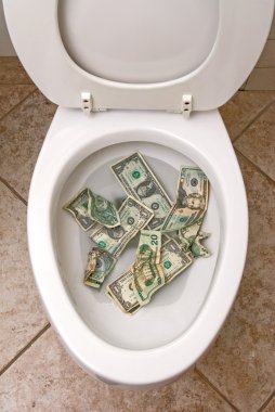 Toilet and money clipart