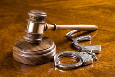 Gavel and handcuffs clipart
