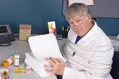 Doctor and bureaucracy clipart