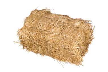 Bale of hay isolated on white clipart