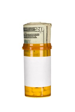 Pill bottle and cash clipart