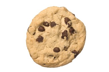 Chocolate chip cookie isolated on white clipart