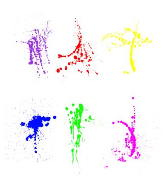 Assortment of paint splatters clipart