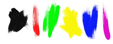 Assortment of paint brush strokes clipart