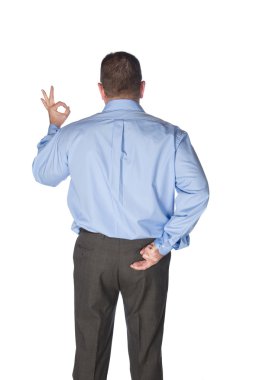 Man giving hand signals clipart