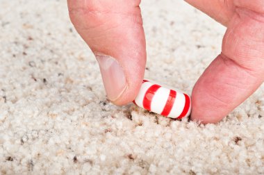 Candy stuck to carpet clipart