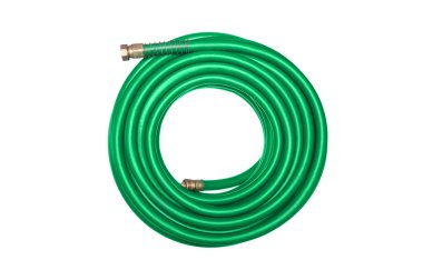 Green hose isolated on white clipart