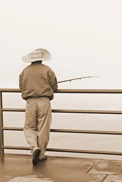 stock image Fisherman on Pier