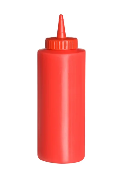 Na białym tle butelki ketchupu — Zdjęcie stockowe