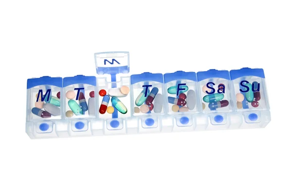Tablettenbox für Medikamente — Stockfoto