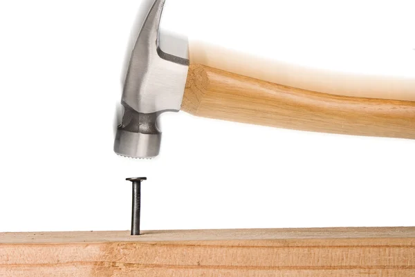 Nail in wood — Stock Photo, Image