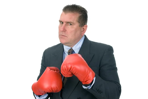 Homem de negócios boxer — Fotografia de Stock