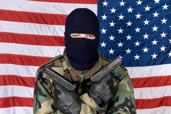 Amerikaanse man met geweren — Stockfoto