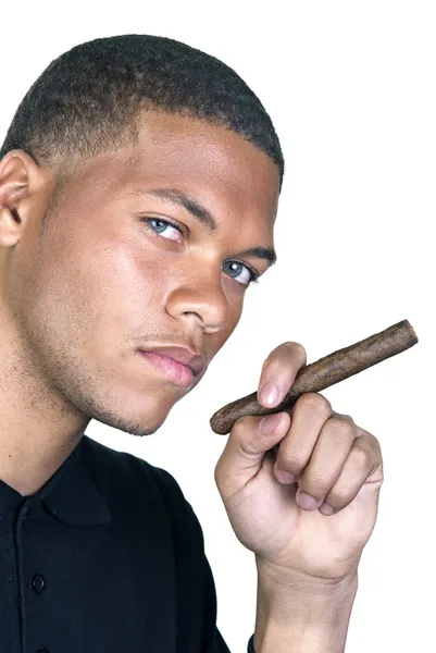 Афроамериканец с сигарой — стоковое фото