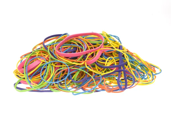 Pile of colored rubber bands — Stock Photo, Image