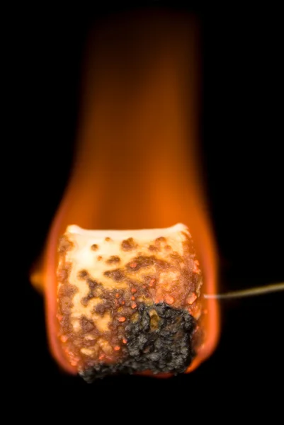 Burning marshmellow — Stock Photo, Image