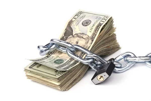 Chained up money — Stock Photo, Image
