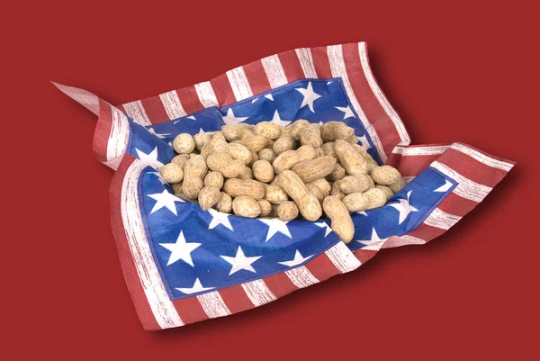 Basket of July fourth peanuts — Stock Photo, Image