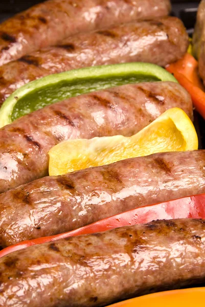 Barbecued bratwurst — Stock Photo, Image