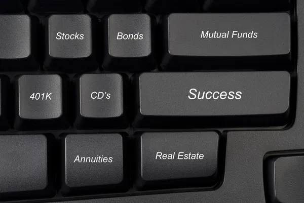 Computer keyboard investment options — Stock Photo, Image