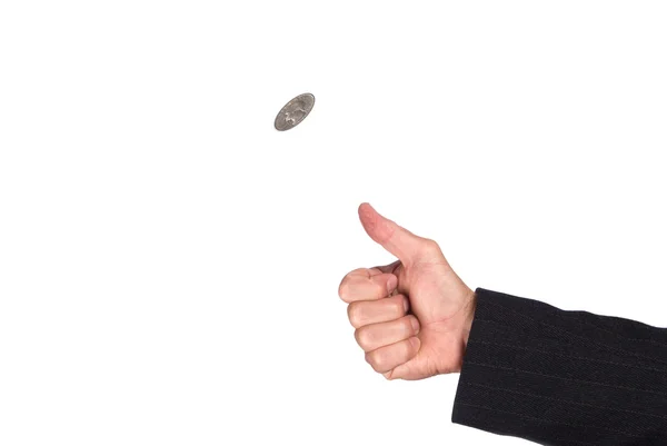 Flipping coin — Stock Photo, Image
