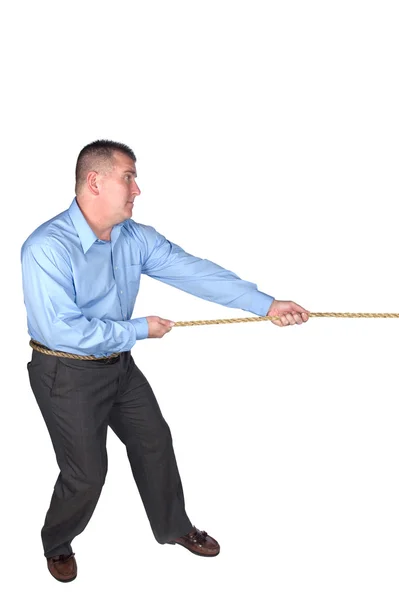 Biznesmen przeciąganie liny — Zdjęcie stockowe